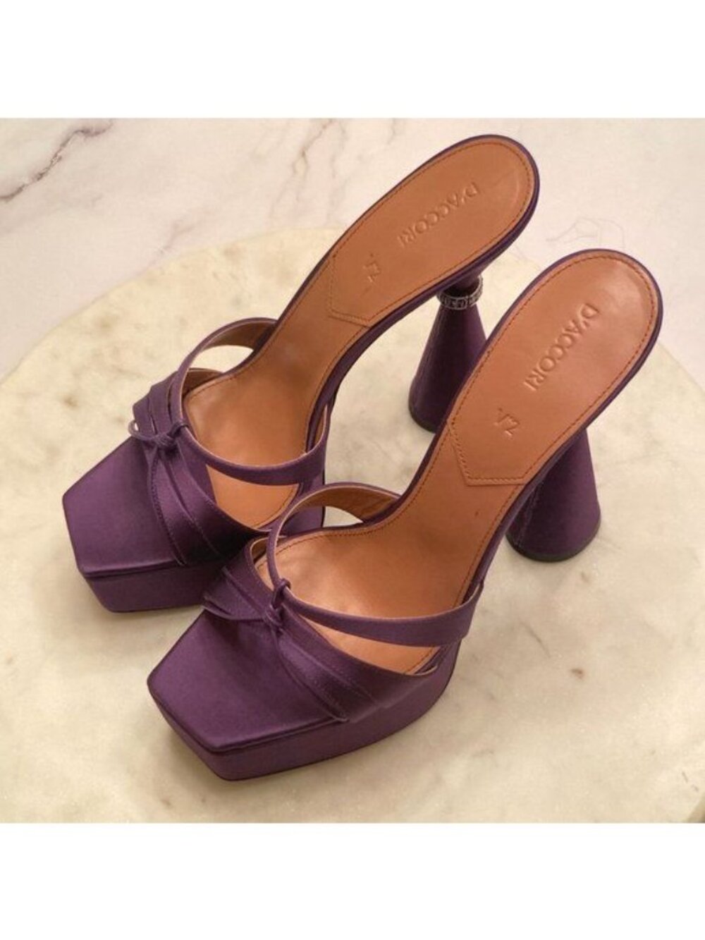 NWB D'ACCORI "Sienna" Platform Mules in Purple, size 41.5 - Picture 5 of 13